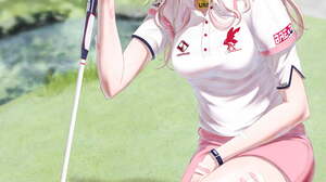 Anime Anime Girls Bunny Girl Bunny Ears White Hair Long Hair Bangs Pink Eyes Golf Outfit Pink Golf C 1000x1414 Wallpaper