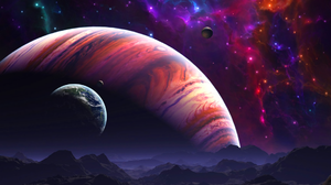 Colorful Landscape Nebula Planet Rock Sci Fi Space Star 1920x1200 Wallpaper