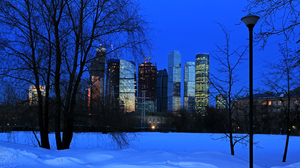 City Light Moscow Night Russia Skyscraper Snow Tree Winter 3060x2000 Wallpaper