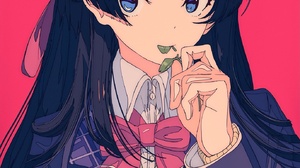 Cogecha Anime Anime Girls Long Hair Schoolgirl School Uniform Bow Tie Portrait Display Looking At Vi 1376x1947 Wallpaper