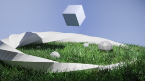 Blender Render Shapes Simple Background Minimalism Cube 3D 1920x1080 Wallpaper