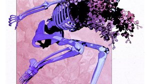 Skeleton Illustration Digital Art Lavender Spooky DanielTaylor Flowers Portrait Display Simple Backg 3072x4096 wallpaper