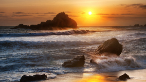 Trey Ratcliff 4K Photography California Water Rocks Sun Sunset 3840x2160 Wallpaper