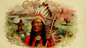 Native Americans Vintage USA People Artwork Lithograph Headdress 3840x2160 Wallpaper
