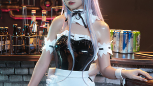Asian Women Maid Outfit Bunny Ears Cosplay 3414x5120 Wallpaper