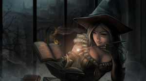 Holiday Window Witch Hat Book Magic 1920x1440 wallpaper