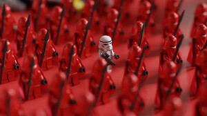LEGO Star Wars Stormtrooper Red Guardian Tilt Shift Macro LEGO Star Wars Movie Characters Toys 3840x2160 Wallpaper