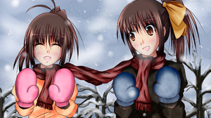 Anime Anime Girls Original Characters Ponytail Brunette Two Women Twins Artwork Digital Art Gloves C 2047x1447 Wallpaper
