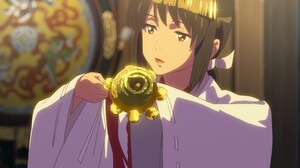 Miyamizu Mitsuha Anime Anime Girls Asian Japanese Art White Kimono Hair Accessories Kimi No Na Wa 7680x4320 Wallpaper