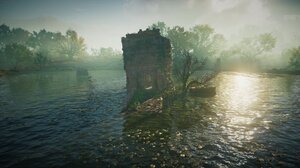 Assassins Creed Video Game Art Water Video Games Trees CGi Sunlight Reflection Clouds Sky Building 2560x1440 Wallpaper