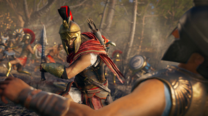 Screen Shot Assassins Creed Odyssey Assassins Creed Odyssey Combat Fighting Spartans Romans Armor Vi 3840x2160 Wallpaper