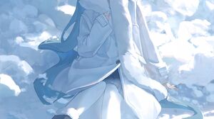 Pixiv Anime Snow Hatsune Miku Vocaloid Anime Girls Closed Eyes Winter Portrait Display White Long Ha 3105x4356 Wallpaper