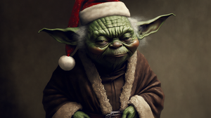 Ai Art Christmas Star Wars Yoda Santa Hats Pointy Ears 3060x2048 Wallpaper
