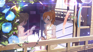 Kousaka Honoka Love Live Anime Anime Girls Blushing Tears Leaves Sunlight Stars Necklace Bag Flowers 4096x2520 Wallpaper