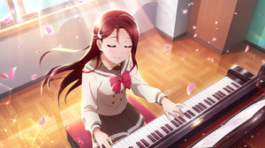 Anime Girls Closed Eyes Piano Love Live Sunshine Sakurauchi Riko Love Live 1800x900 Wallpaper