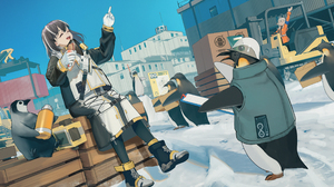 Anime Magallan Arknights Arknights Penguins Arduino Boxes Mayer Arknights 3003x1500 Wallpaper