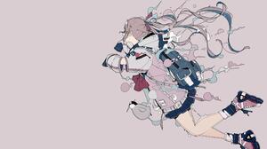Daisukerichard Anime Girls Original Characters Minimalism Backpacks Simple Background Penguins Long  3840x2160 Wallpaper