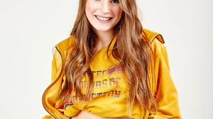 Sasha Spilberg Women Celebrity Smiling Yellow Jacket Red Nails 1280x1280 Wallpaper