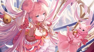Anime Anime Girls Pink Hair Long Hair Dress Creature Artwork L4timeria 4000x2837 Wallpaper