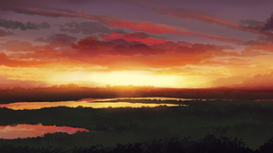 Gracile Landscape Digital Digital Art Artwork Illustration Sunset Nature Sky 5640x2400 wallpaper