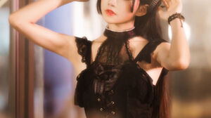 Cherryneko Women Model Asian Long Hair Dark Hair Night Gothic Lolita Black Dress 1800x2698 Wallpaper