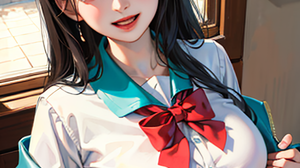 Uniform Japanese Art Schoolgirl School Uniform Anime Girls Smiling Looking At Viewer Bow Tie Window 2048x3072 Wallpaper