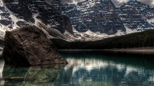 Nature Mountains Lake Moraine Lake Canada Landscape Multiple Display 3840x1080 Wallpaper
