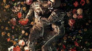 Artwork Astronaut Digital Art Field Couple Flowers Spacesuit 1440x1794 Wallpaper