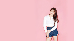 Asian Brown Eyes Brunette Jihyo Singer K Pop Korean Long Hair Shorts Woman 2560x1440 Wallpaper