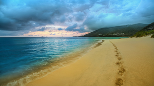 Photography Trey Ratcliff Landscape Beach Water Sunset Traces British Virgin Islands Sand Clouds Sky 7680x4320 wallpaper