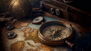 Ai Art Map Compass Pirates 3060x2048 Wallpaper