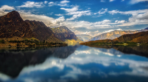 Nature Lake River Landscape Mountains Clouds Sky Trees Reflection 1920x1080 Wallpaper
