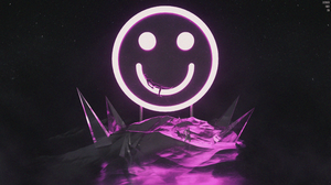 Cinema 4D Smiley Smiling Neon 3D Graphics 3D Abstract Crystal 3840x2160 wallpaper