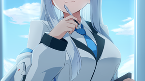 Anime Anime Girls Blue Archive Ushio Noa Long Hair White Hair Solo Artwork Digital Art Fan Art Verti 1850x3000 Wallpaper