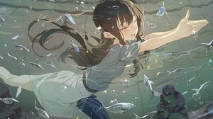 Anime Anime Girls Lycoris Recoil Inoue Takina Long Hair Black Hair Solo Artwork Digital Art Fan Art  3800x2835 Wallpaper