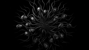 3D Black Horror Skull And Bones Skull Snake Shadow Dark Halloween Pattern Artwork Render Tentacles 7680x4320 Wallpaper