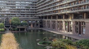 Architecture Building Block Of Flats Brutalism London Barbican UK Water Plants 2066x1377 Wallpaper