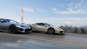 Forza Horizon 5 Ferrari Screen Shot Video Games Side View CGi Road Car Clouds 2560x1600 Wallpaper