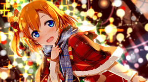 Anime Girls Anime Christmas Clothes Christmas Lights Scarf Love Live Blushing Lights 2560x1440 Wallpaper