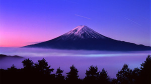 Mountain Silhouette Sky Sunset Comet Volcano 1920x1200 Wallpaper