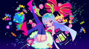 MuseDash Anime Girls Gamer Music Colorful One Eye Closed Candy Lollipop Sweets Lantern 2048x1260 Wallpaper