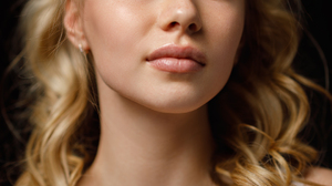Sergey Sergeev Women Blonde Long Hair Wavy Hair Eyeliner Portrait Tank Top White Clothing Simple Bac 1080x1620 Wallpaper