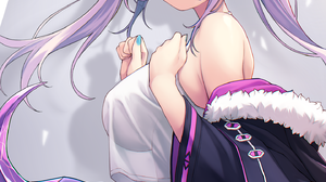 Arknights Manticore Arknights Anime Girls Purple Hair Wings Pointy Ears 1440x2200 Wallpaper