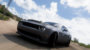 Forza Horizon 5 Screen Shot Video Games Car Front Angle View CGi Road Clouds Sky Headlights 2560x1600 Wallpaper