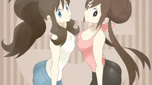 Anime Anime Girls Pokemon Rosa Pokemon Hilda Pokemon Long Hair Twintails Ponytail Brunette Two Women 2000x2000 Wallpaper