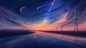 Aenami Digital Art Artwork Illustration Landscape Night Nightscape River Moon Stars 4K Sky Starry Ni 3840x2160 Wallpaper