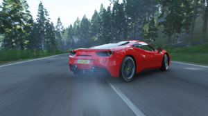 Forza Horizon 4 Ferrari 488 GTB Ferrari Road Asphalt Racing Video Games Red Cars Vehicle 1440x900 Wallpaper