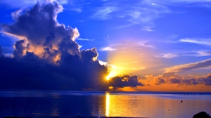 Sunset Sun Cloud Ocean Sea Horizon 1920x1080 wallpaper