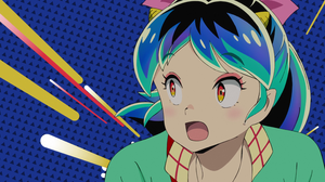 Urusei Yatsura Anime Anime Girls Anime Screenshot Open Mouth Minimalism Pointy Ears Looking Away Sim 3840x2160 wallpaper