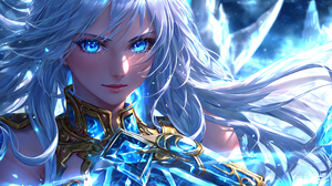 Stable Diffusion 4K Ai Art Women Digital Art Illustration Blue Eyes Silver Hair Armor 3840x2160 Wallpaper